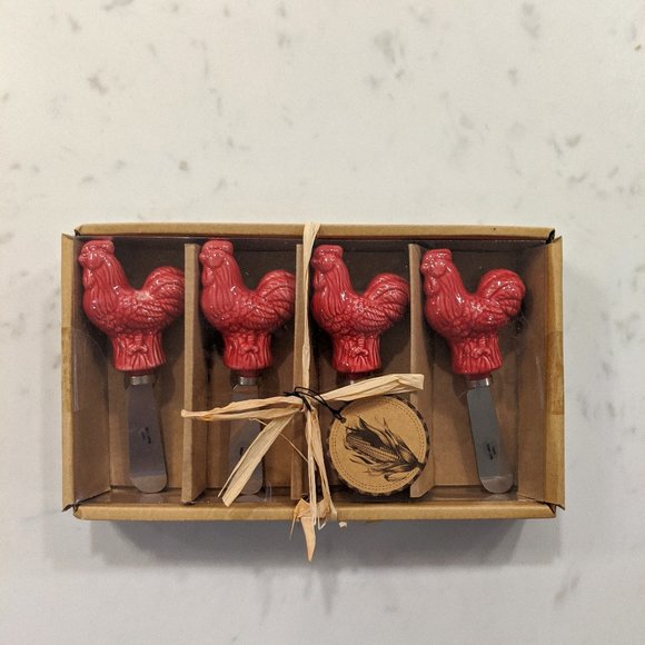 Home Essentials Rooster Spreaders and Trivet Set - Picture 2 of 4